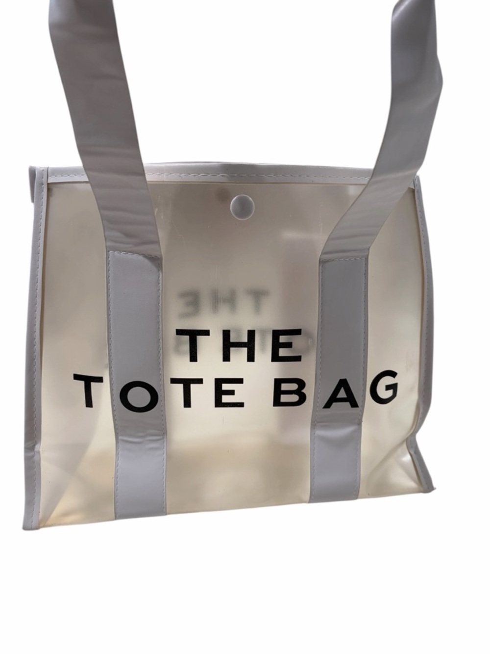 Translucent white small tote bag
